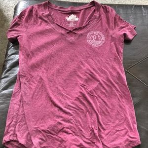 Red Maroon V Neck T Shirt